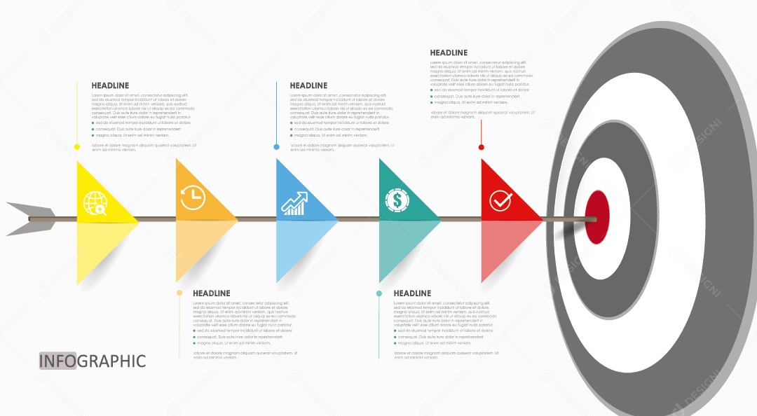 Infográficos Coloridos Ilustração Vetor EPS