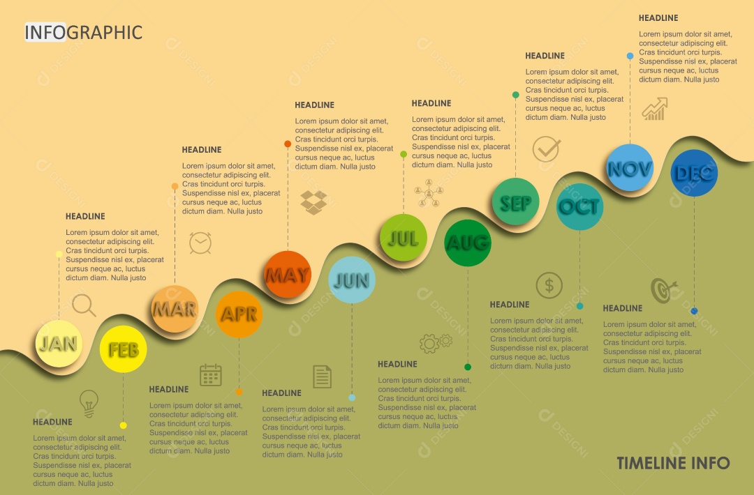 Ilustração de Informações de Infográficos Coloridos Vetor EPS