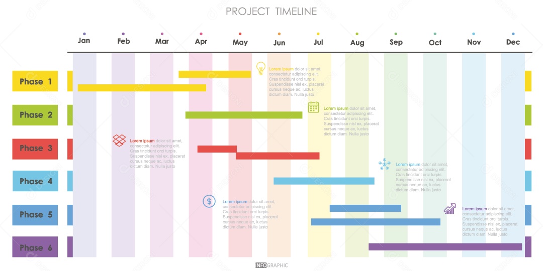 Infográficos Coloridos Ilustração Vetor EPS