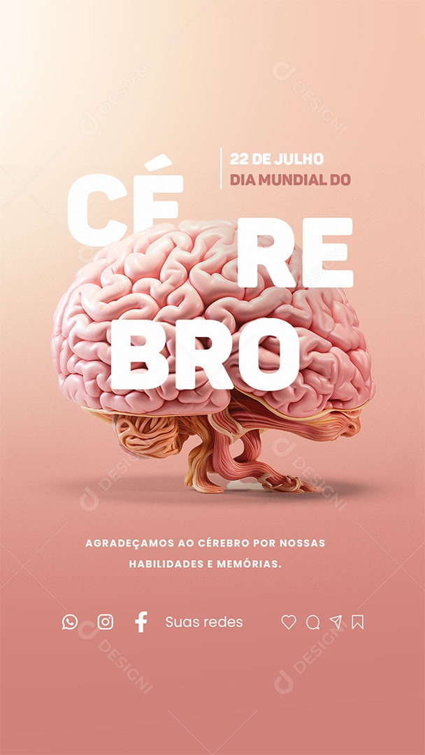 Story Dia Mundial do Cérebro 22 De Julho Social Media PSD Editável