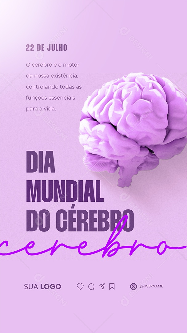 Story Dia Mundial Do Cérebro é o Motor da Nossa Existência Social Media PSD Editável