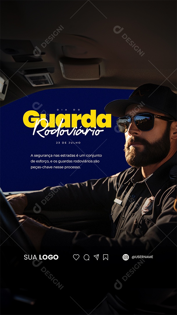 Story Dia do Guarda Rodoviário A Segurança nas Estradas Social Media PSD Editável