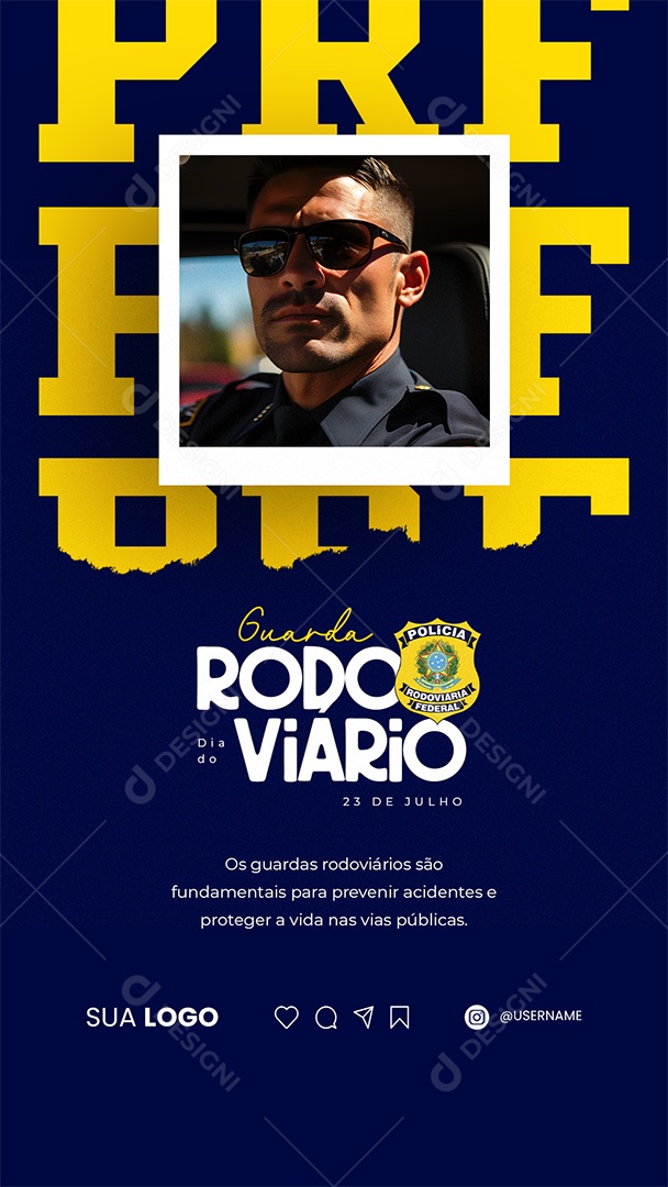 Story Dia do Guarda Rodoviário Acidentes e Proteger a Vida Social Media PSD Editável