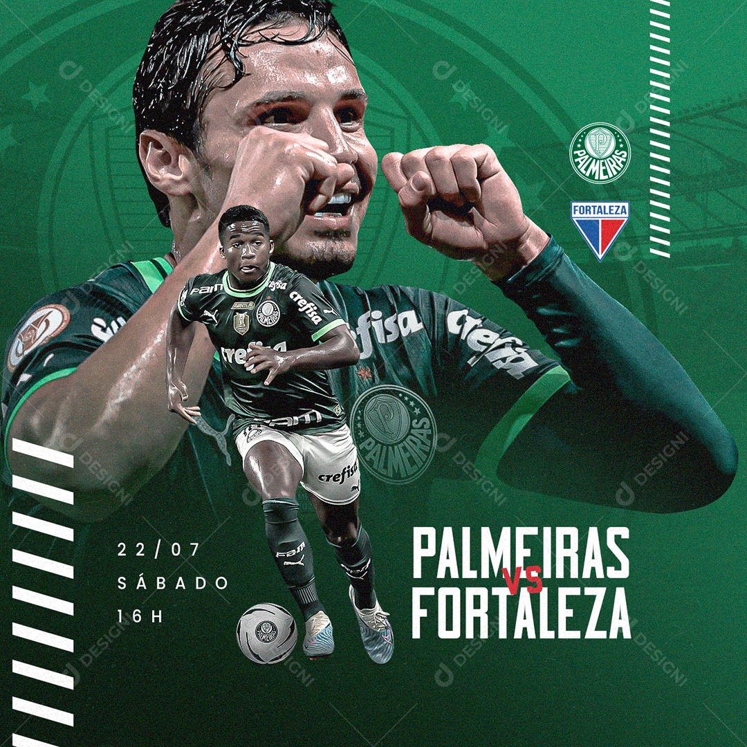 Futebol Palmeiras Vs Fortaleza Social Media PSD Editável