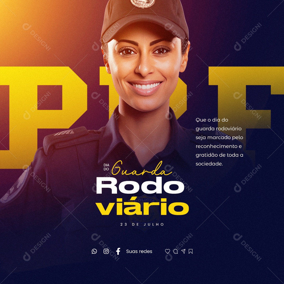 Dia do Guarda Rodoviário Seja Marcado Pelo Reconhecimento e Gratidão Social Media PSD Editável