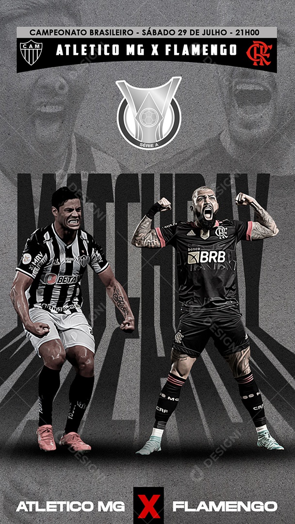 Social Media Story Futebol Atlético Mineiro X Flamengo PSD Editável