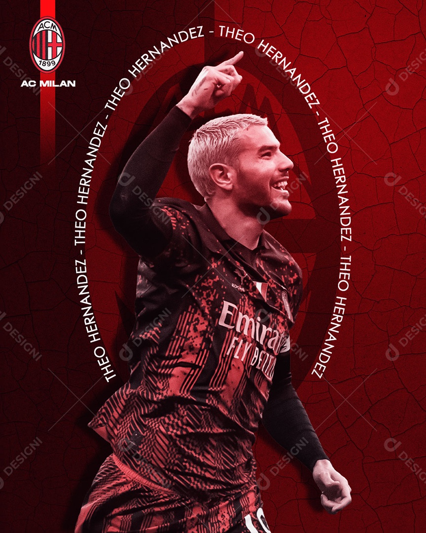 Social Media MIlan Jogador Theo Hernandez Futebol PSD Editável
