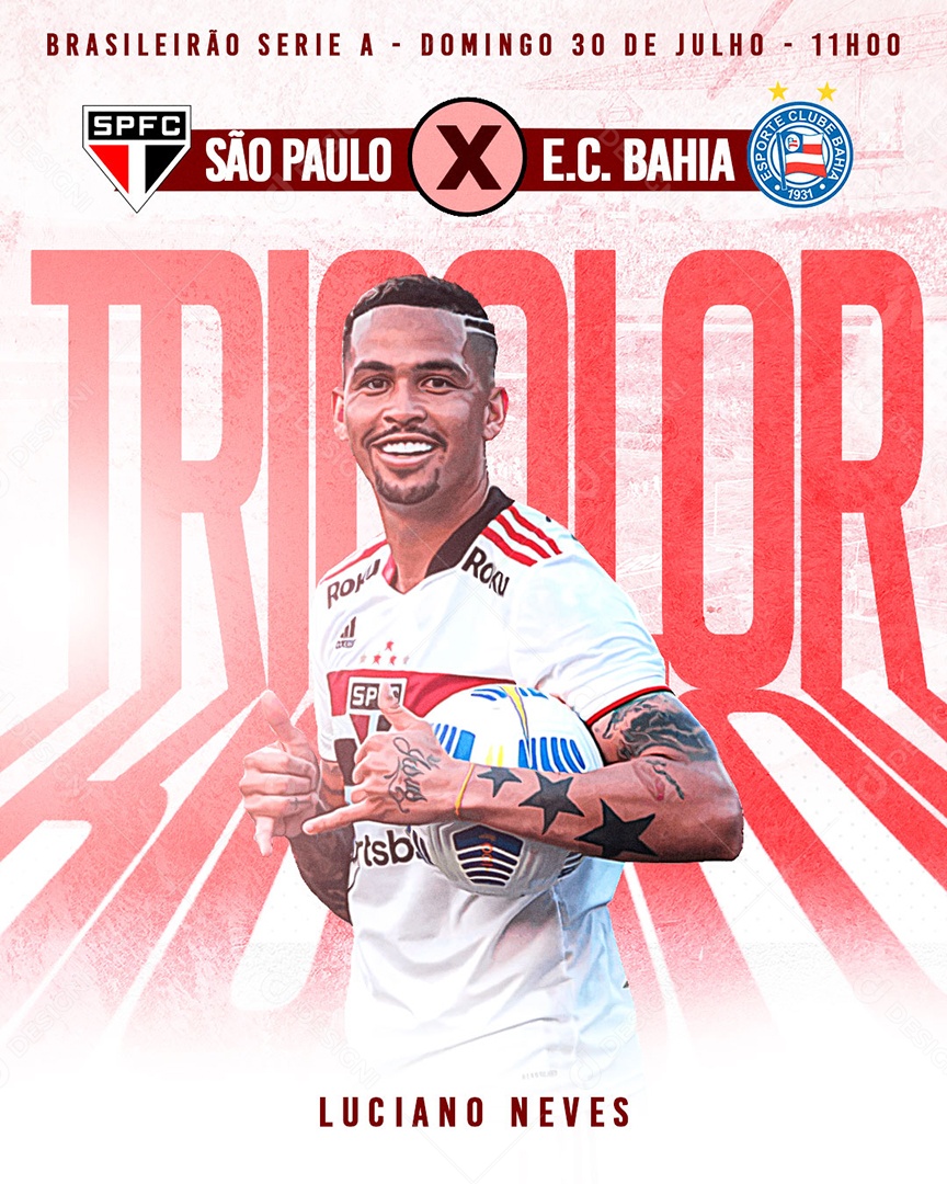 Futebol São Paulo X Bahia Social Media PSD Editável