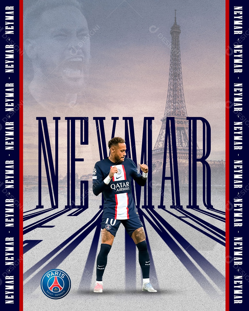 Social Media Jogador Neymar Junior PSD Editável