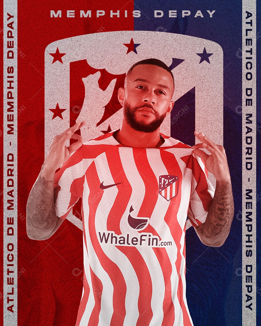 Social Media Futebol Jogador Memphis Depay PSD Editável