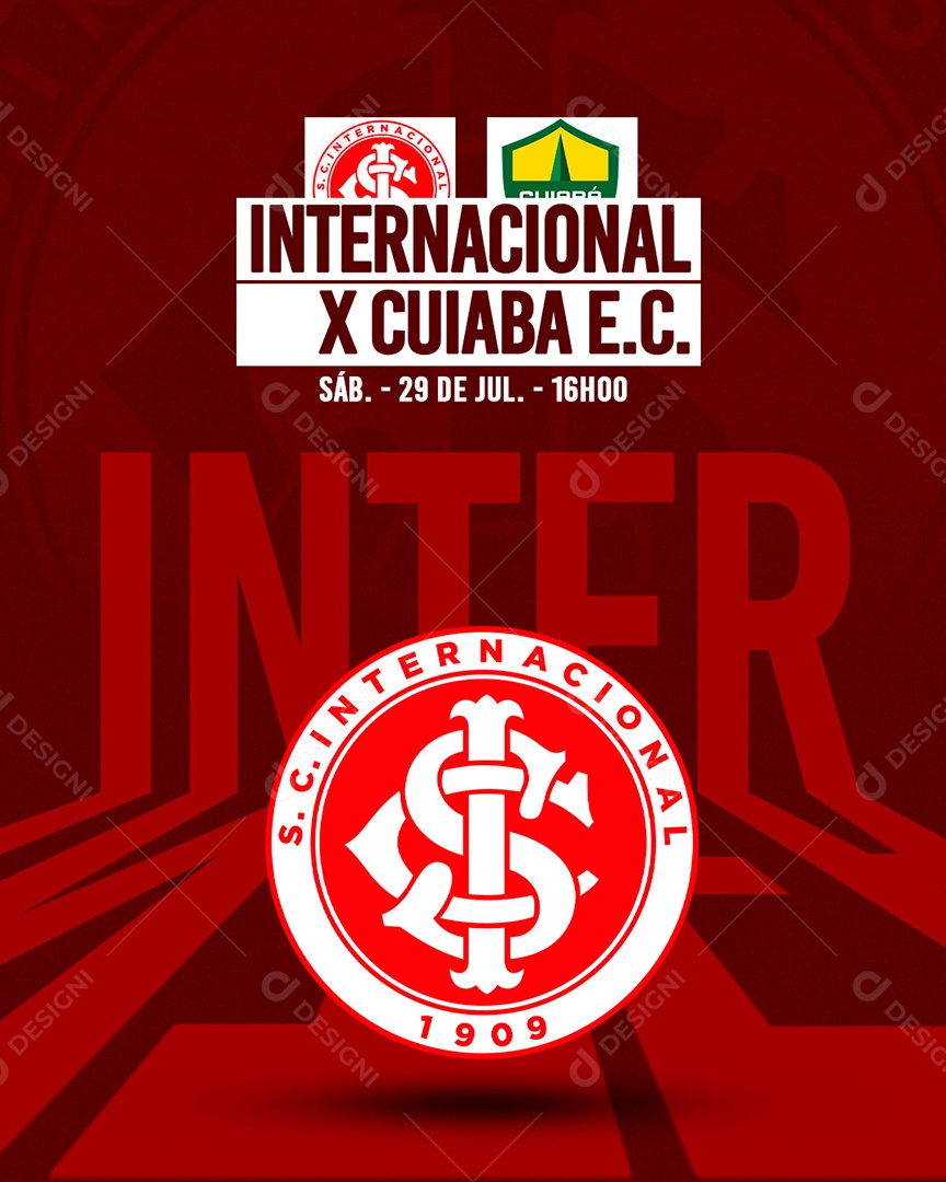 Futebol Internacional X Cuiabá Social Media PSD Editável