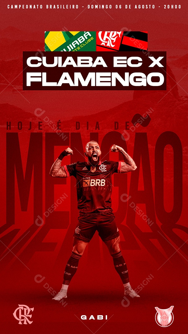 Social Media Story Futebol Cuiabá X Flamengo PSD Editável