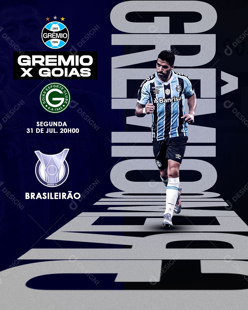 Brasileirão Grêmio X Goiás Futebol Social Media PSD Editável