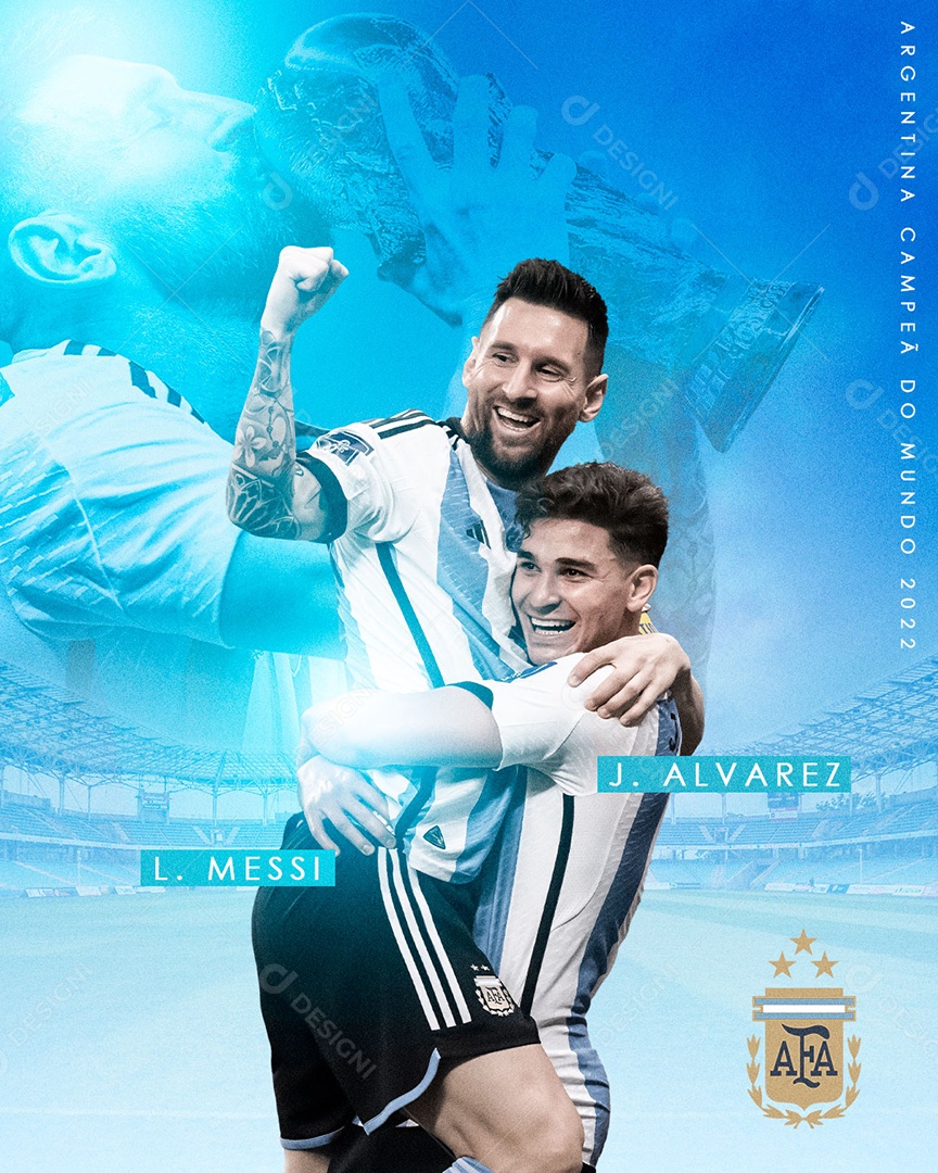 Social Media Futebol Argentina Campeã Do Mundo PSD Editável