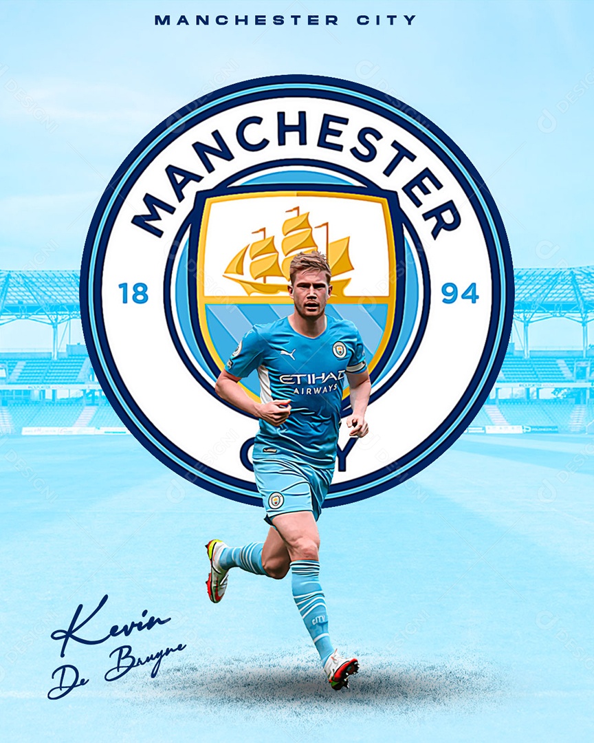 Futebol Manchester City Kevin De Bruyne Social Media PSD Editável