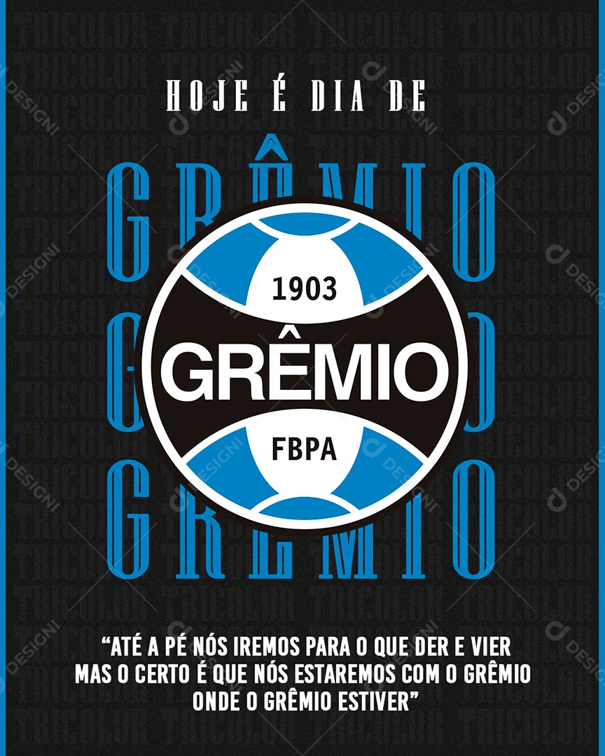 Social Media Hoje é Dia De Grêmio Futebol PSD Editável