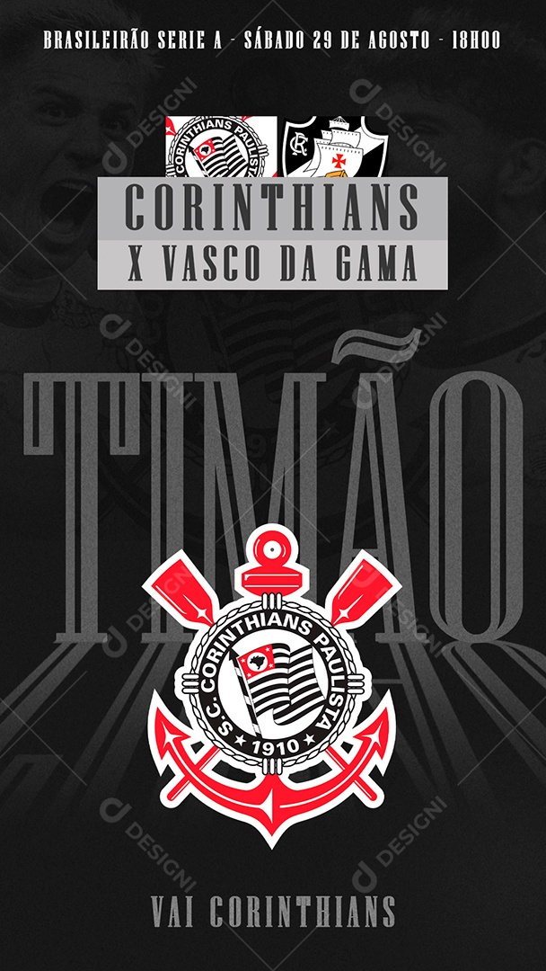 Social Media Story Futebol Corinthians X Vasco Da Gama PSD Editável