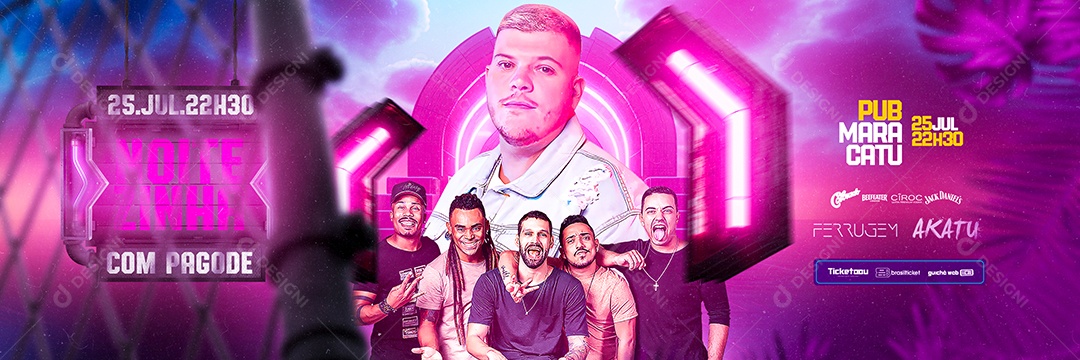 Carrossel Evento Pagodera Carrossel Ferrugem Akatu Social Media PSD Editável