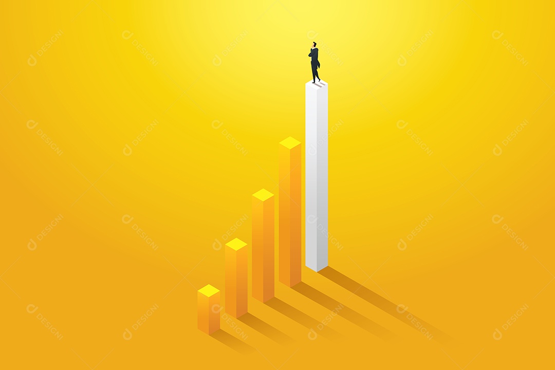 Oportunidades de visão de empresário e realização no gráfico Vetor EPS