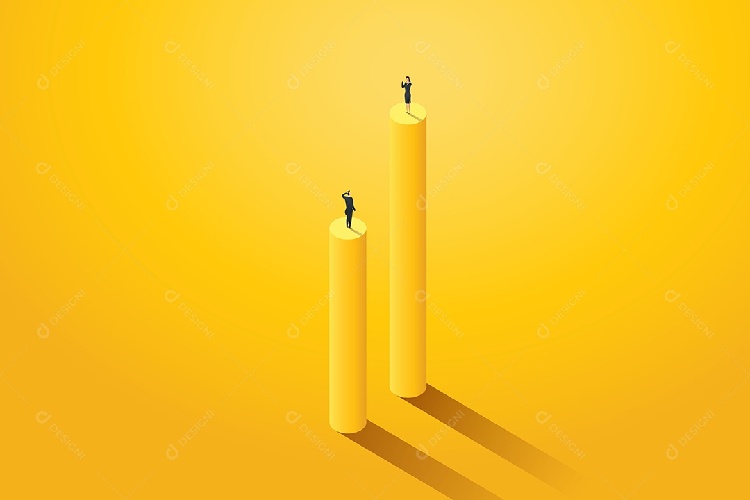 Diferentes oportunidades de carreira desiguais de negócios entre homem e mulher Vetor EPS