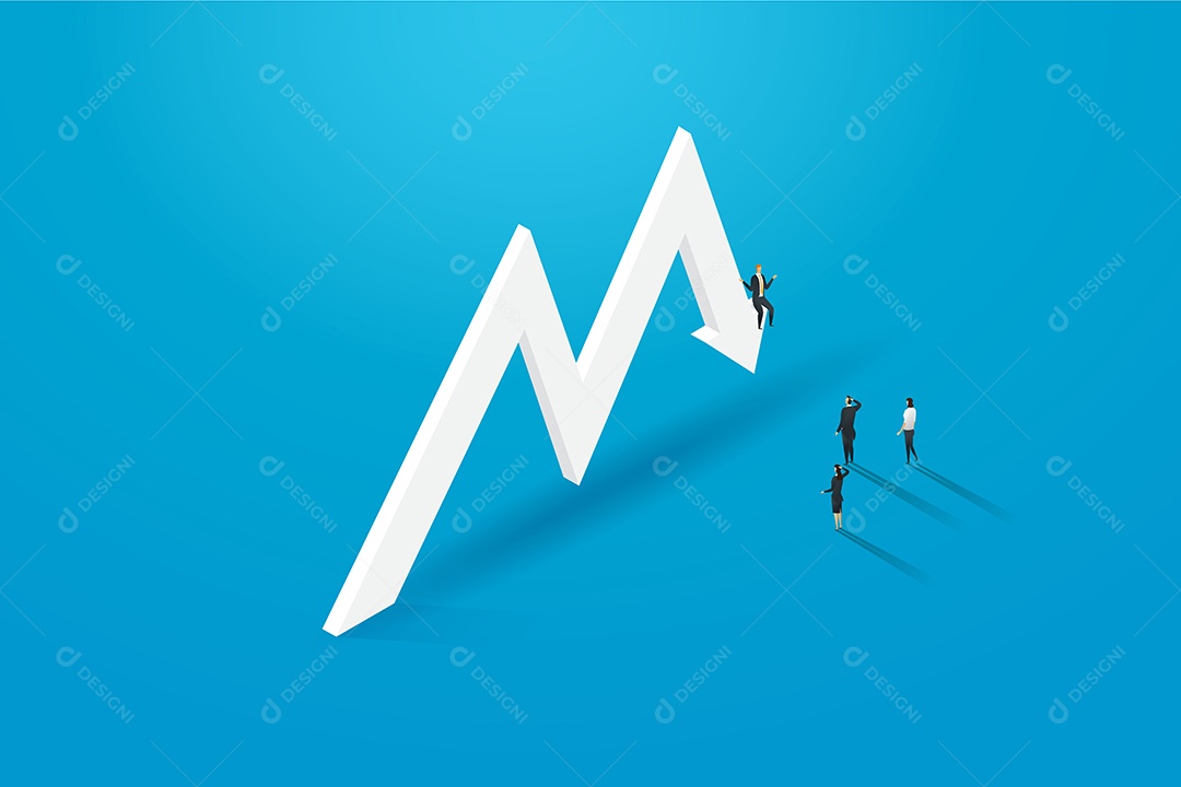 Investidor de pessoas de negócios saindo da crise econômica Vetor EPS