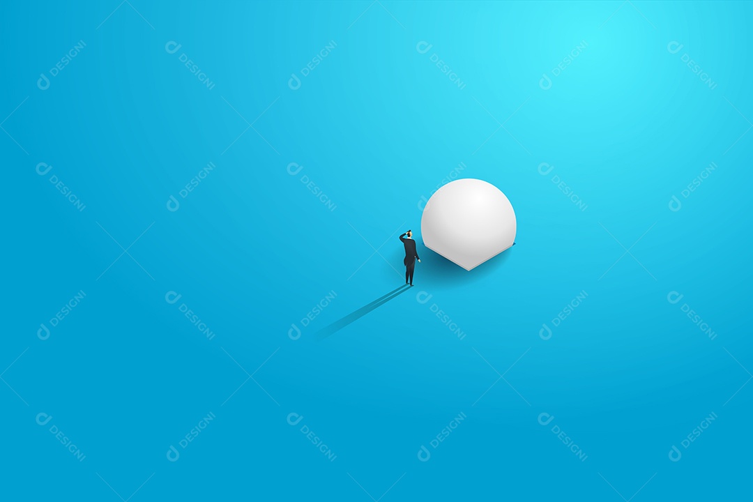 O Empresário empurrando a pedra não corresponde ao destino Vetor EPS