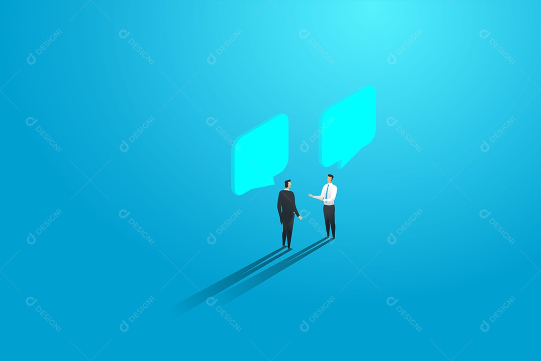 Empresários duas pessoas discutem, reunião de bate-papo e discurso de diálogo Vetor EPS