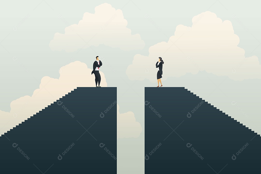 Empresária está em lados diferentes Vetor EPS