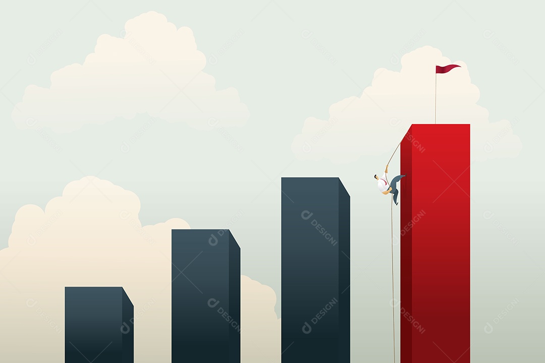 Empresários Escalando Um Penhasco Vetor EPS