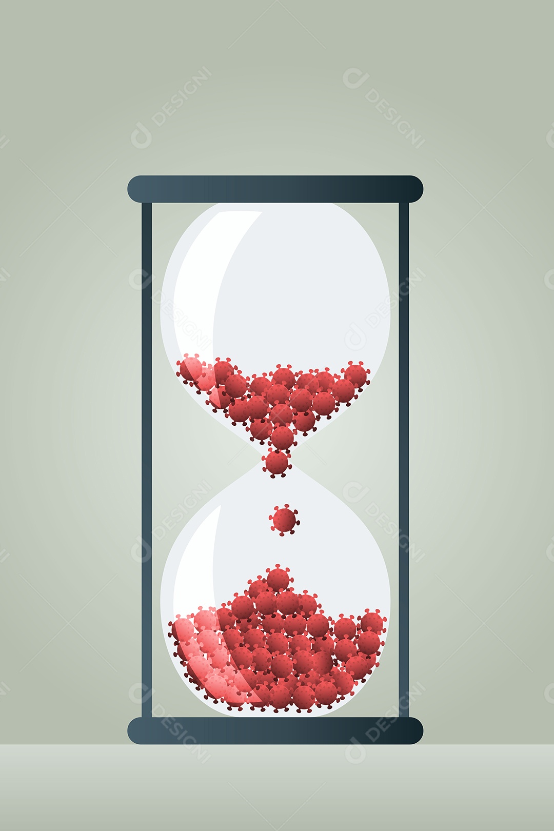 Contagem Regressiva do Tempo de Surto de Coronavírus Em Ampulheta Vetor EPS