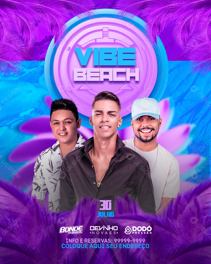 Flyer Feed Vibe Beach Social Media PSD Editável
