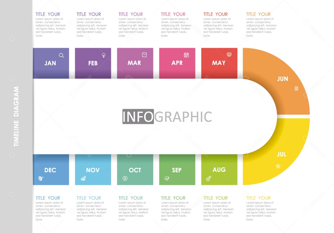 Infográficos Coloridos Ilustração Vetor EPS