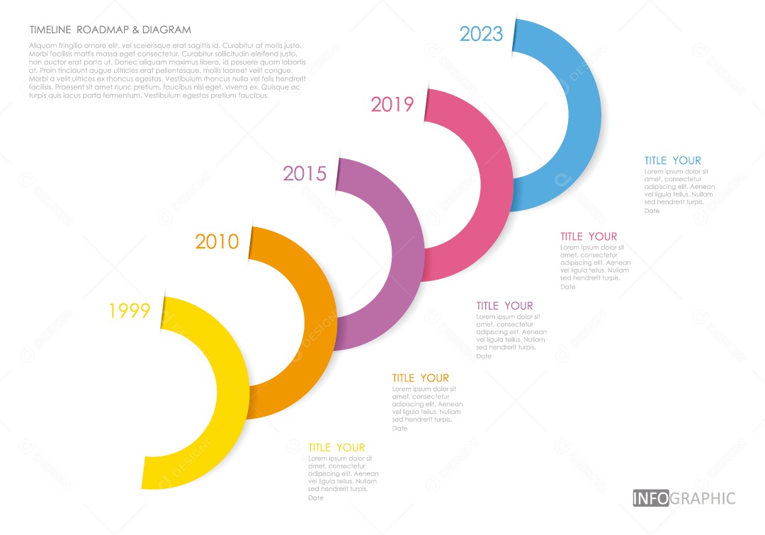 Infográficos Coloridos Ilustração Vetor EPS