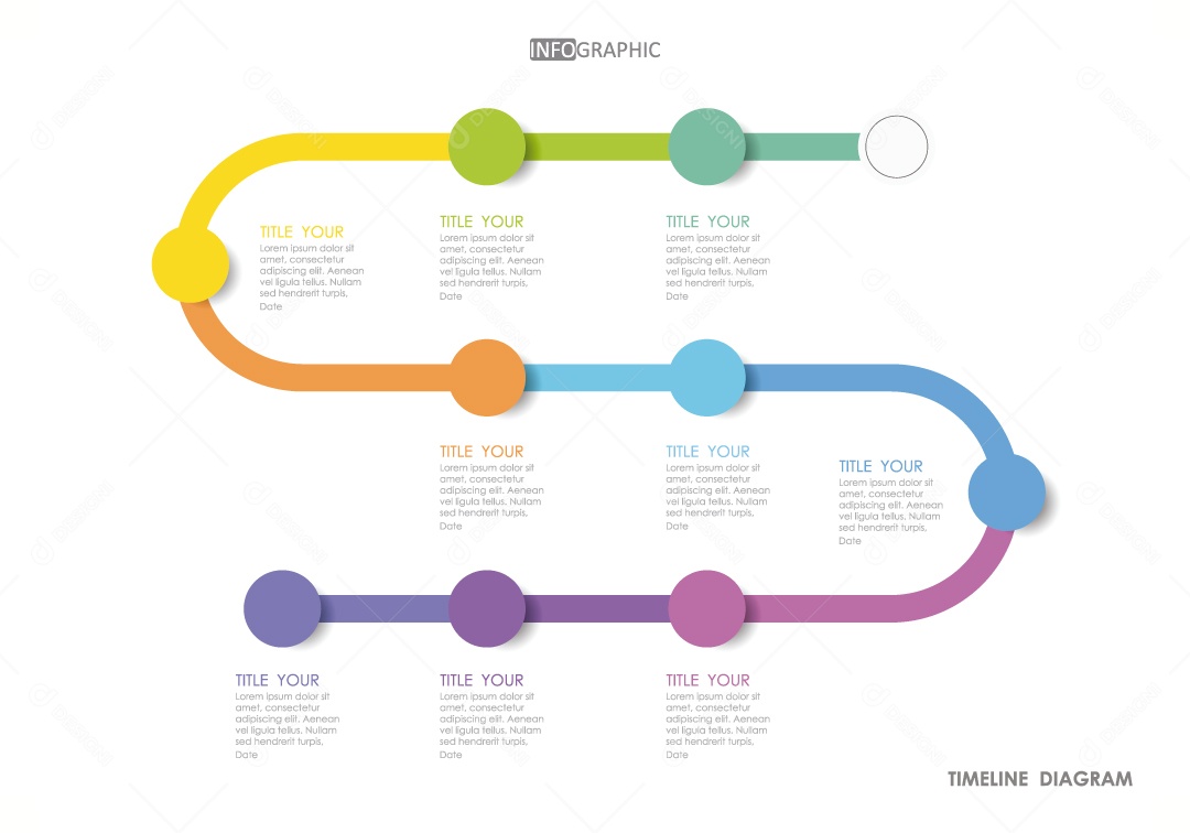 Infográficos Coloridos Ilustração Vetor EPS