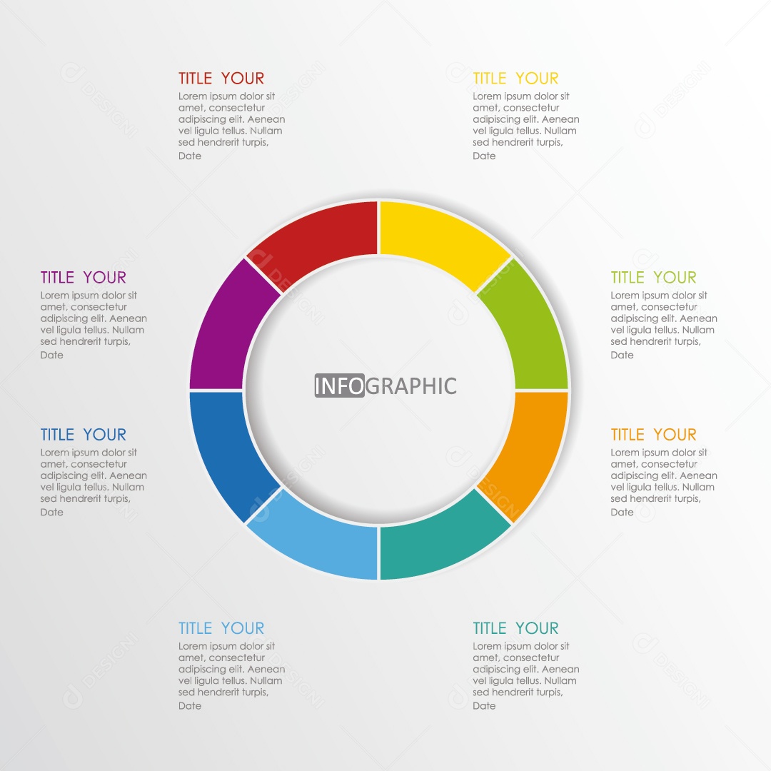 Infográficos Coloridos Ilustração Vetor EPS