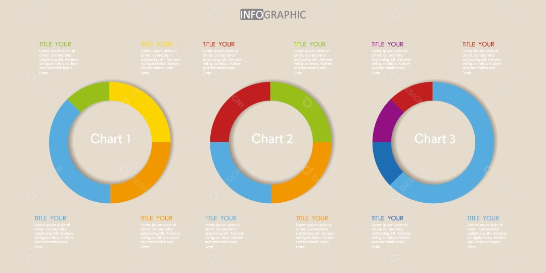 Infográficos Coloridos Ilustração Vetor EPS