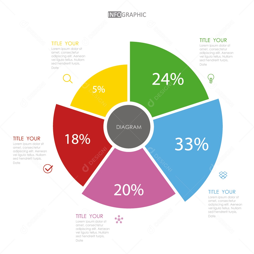 Infográficos Coloridos Ilustração Vetor EPS