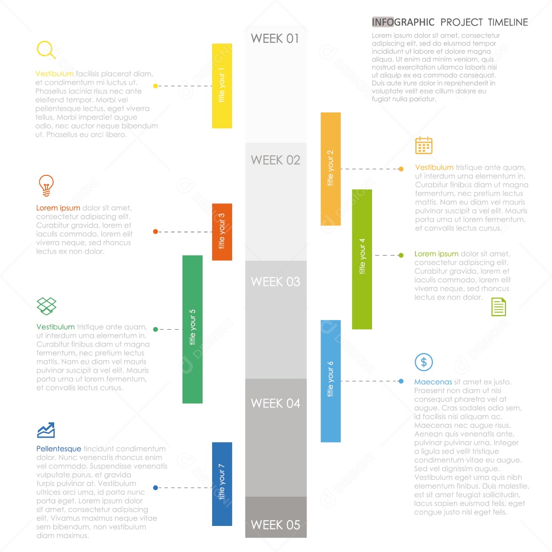 Infográficos Coloridos Ilustração Vetor EPS