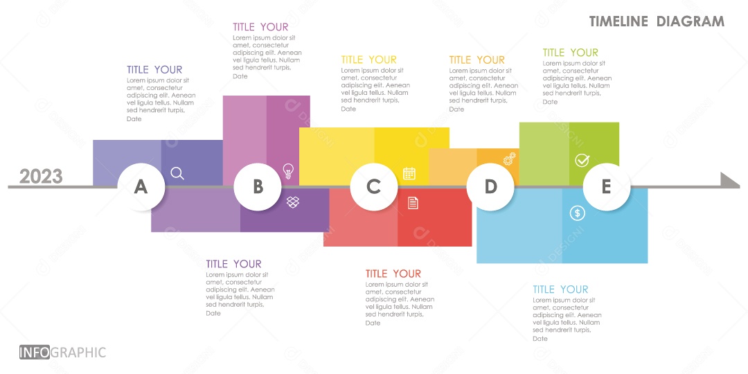 Infográficos Coloridos Ilustração Vetor EPS