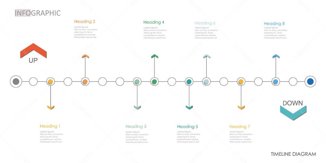 Infográficos Coloridos Ilustração Vetor EPS
