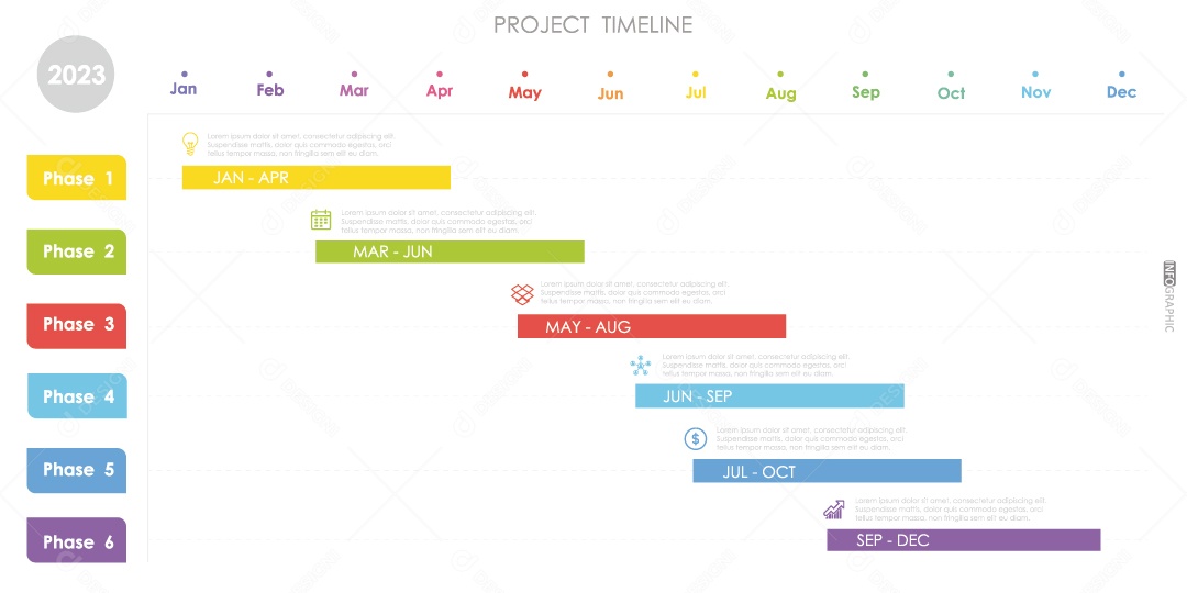 Infográficos Coloridos Ilustração Vetor EPS