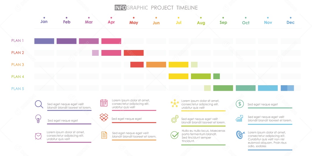 Infográficos Coloridos Ilustração Vetor EPS