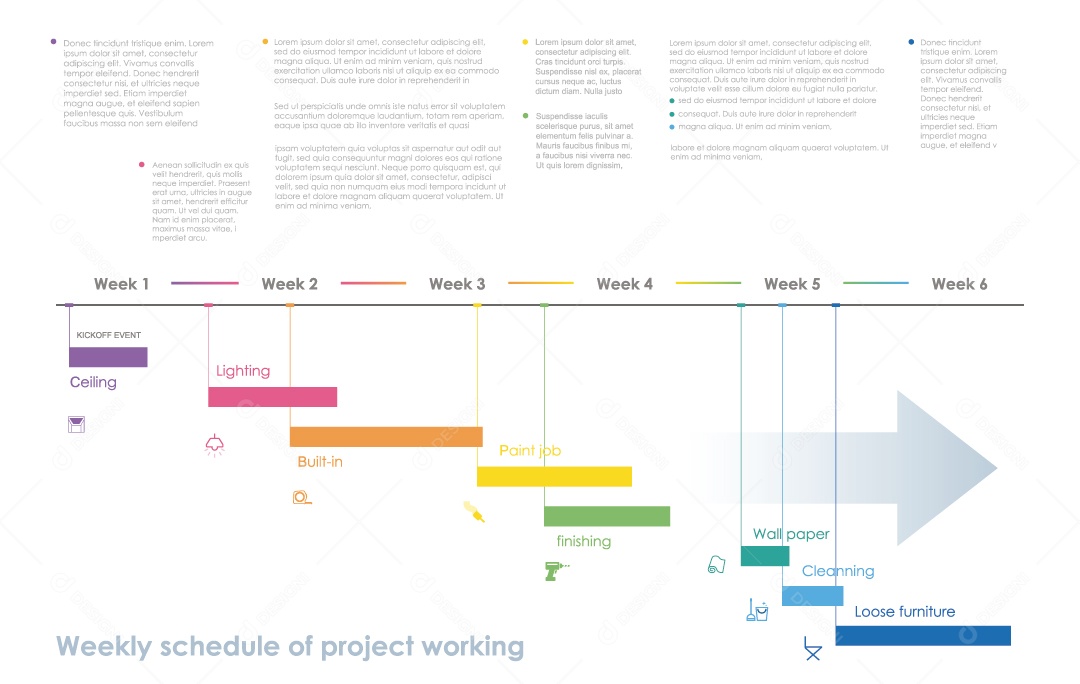 Infográficos Coloridos Ilustração Vetor EPS