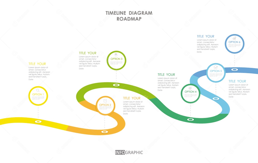 Infográficos Coloridos Ilustração Vetor EPS