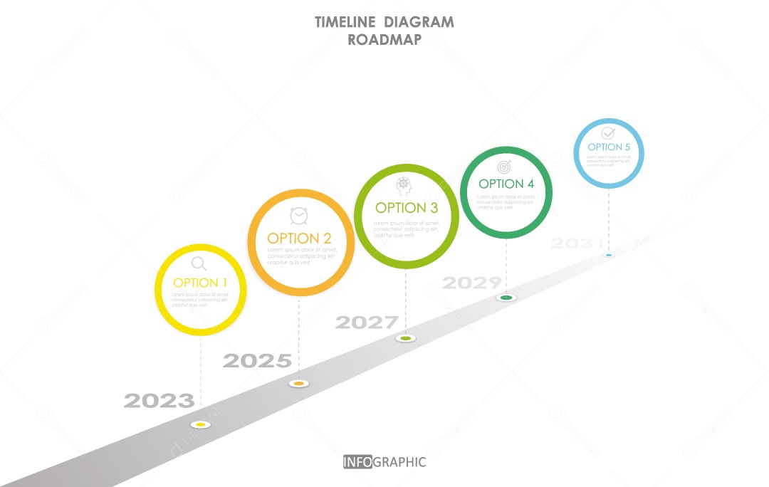 Infográficos Coloridos Ilustração Vetor EPS