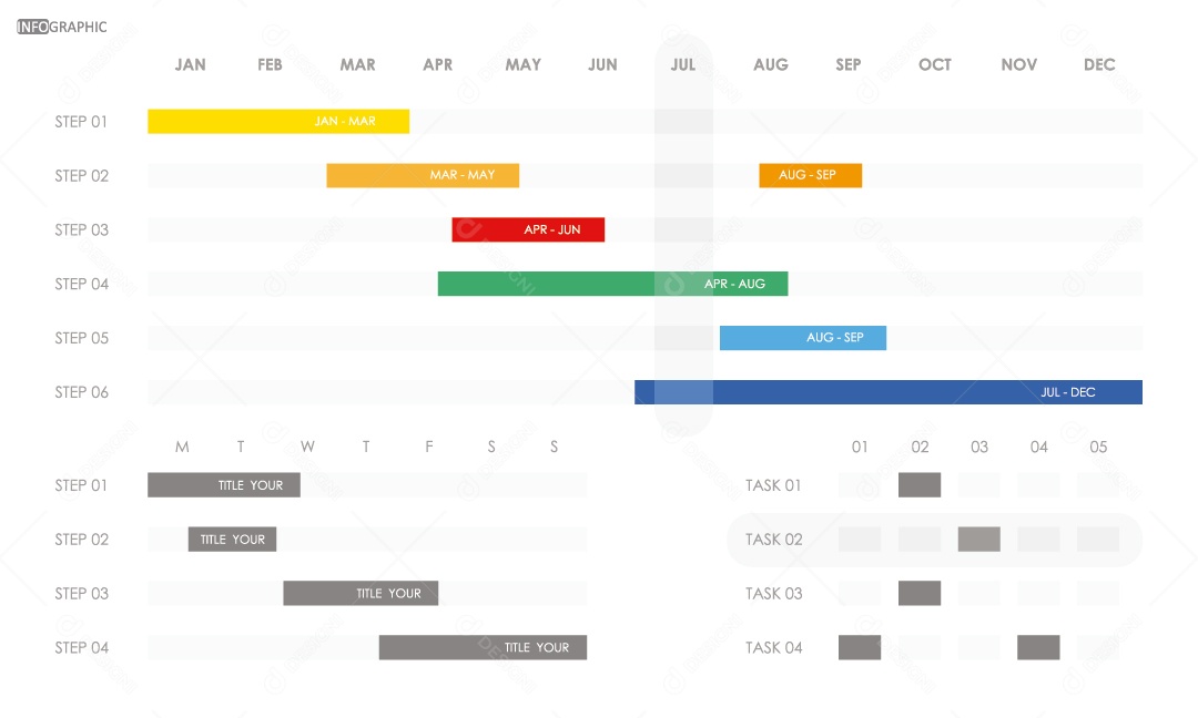 Infográficos Coloridos Ilustração Vetor EPS