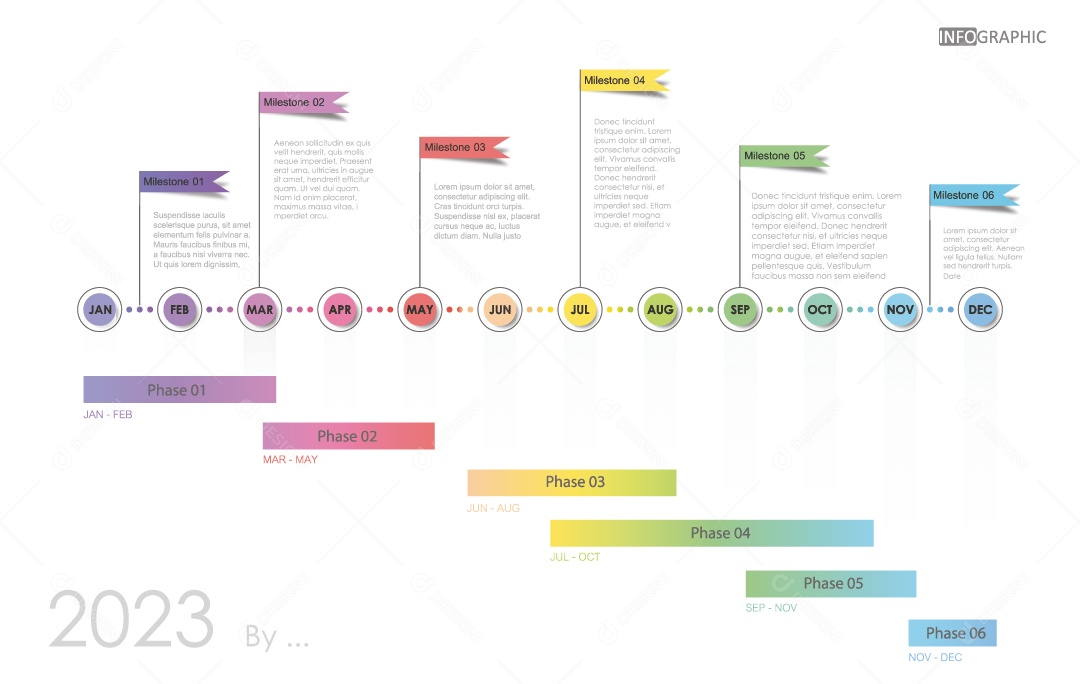 Infográficos Coloridos Ilustração Vetor EPS