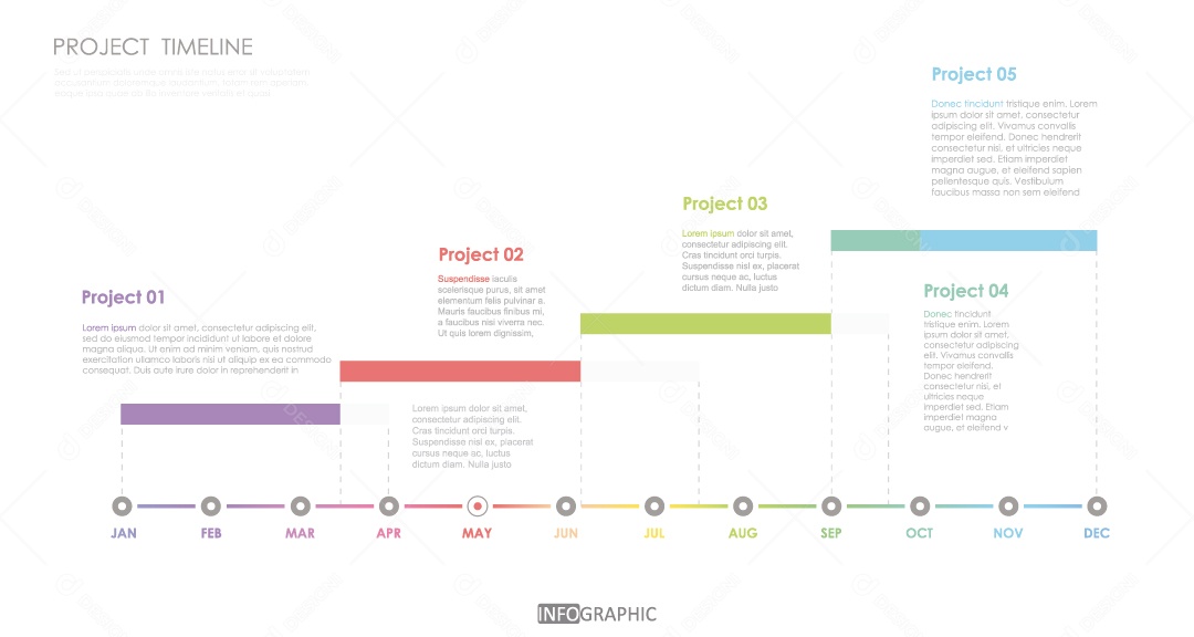 Infográficos Coloridos Ilustração Vetor EPS
