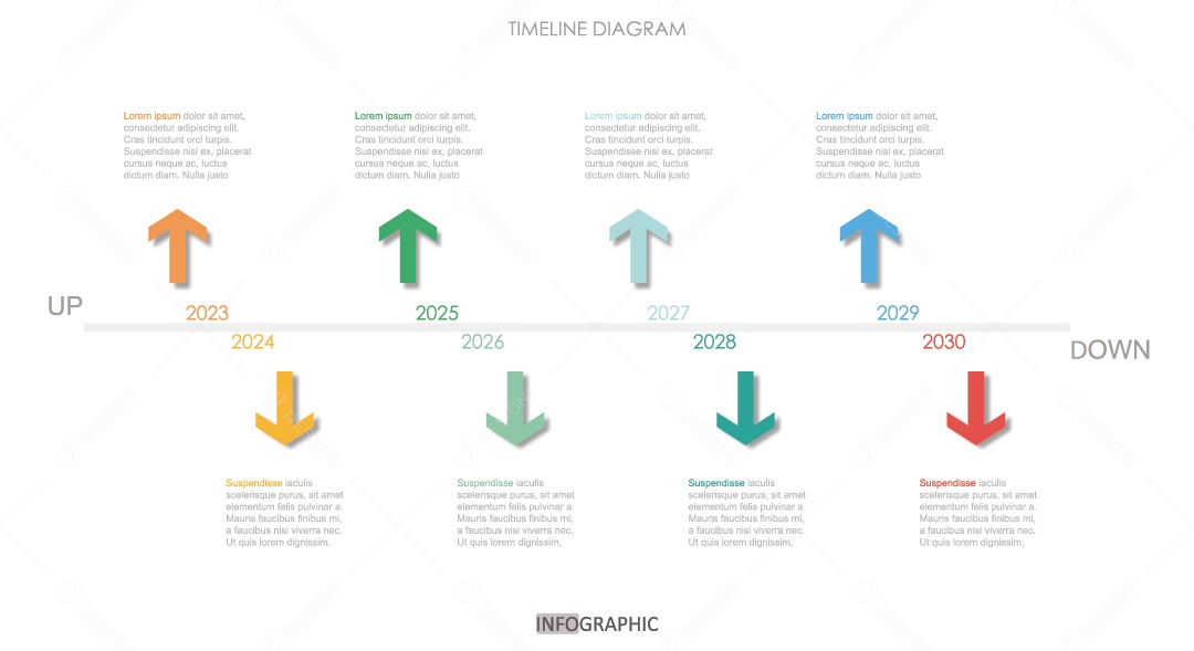 Infográficos Coloridos Ilustração Vetor EPS