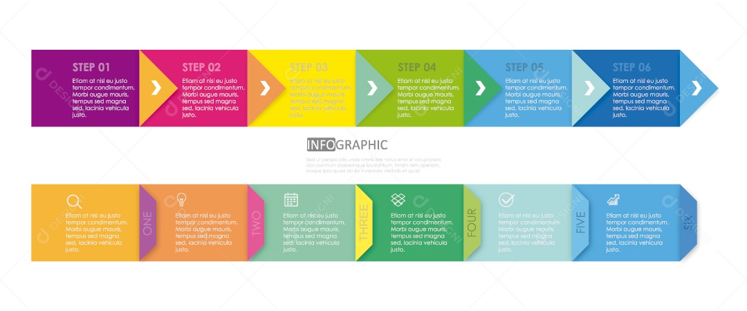 Infográficos Coloridos Ilustração Vetor EPS